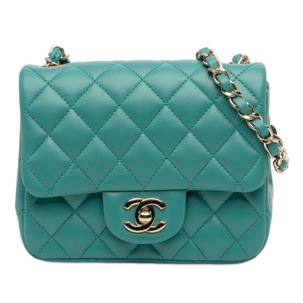 Pre-Loved Chanel Mini Square Classic Lambskin Single Flap